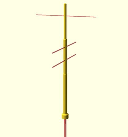 Mast mit zweiseitigen Öffnungen (für Oberleitung, Straßenbeleuchtung, H0), VORANKÜNDIGUNG