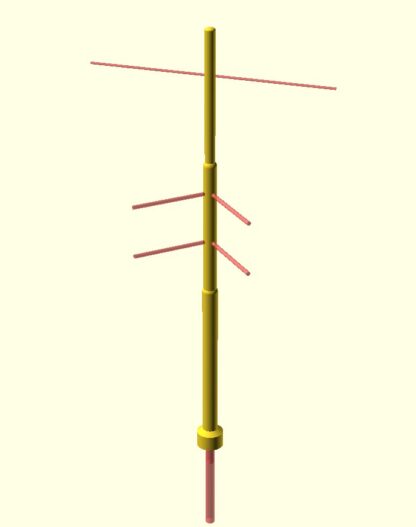 Mast mit zweiseitigen Öffnungen 45° (für Oberleitung, Straßenbeleuchtung, H0), VORANKÜNDIGUNG